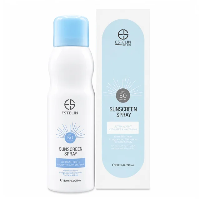 اسپری ضد آفتاب استلین SPF50 مدل Ultra-Light آبرسان و روشن‌ کننده / Estelin
