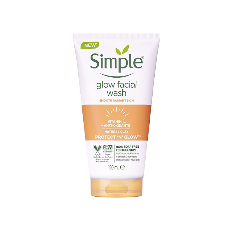 ژل شستشو صورت ویتامین C مدل Glow حجم 150میل سیمپل