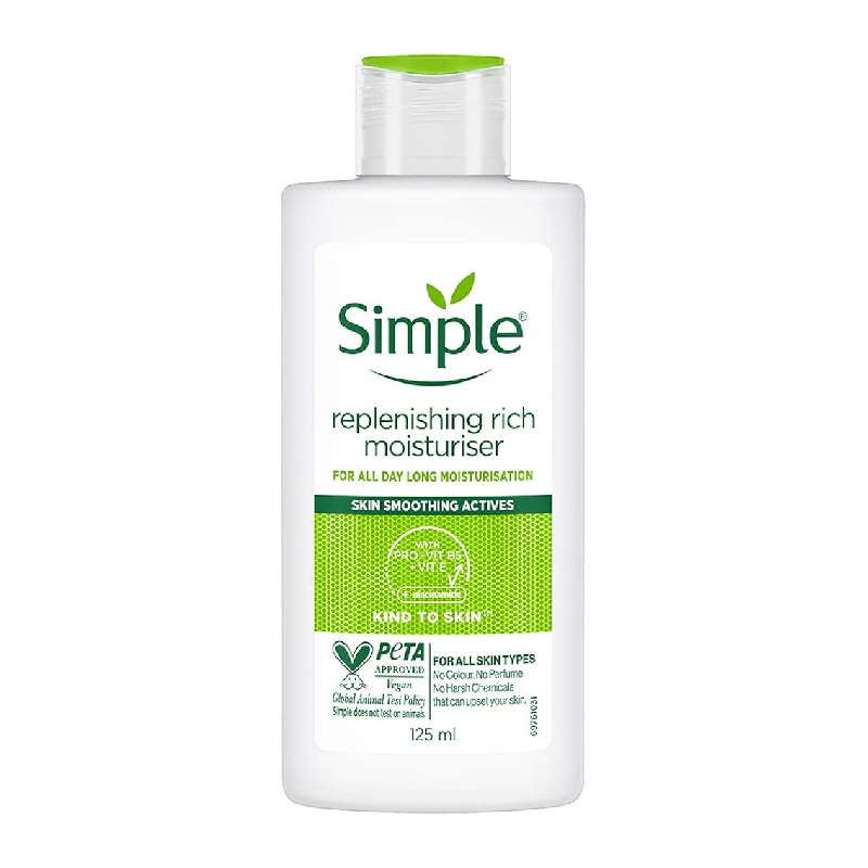 مرطوب کننده و آبرسان ریچ سیمپل مناسب انواع پوست به خصوص پوست خشک (Simple Replenishing Rich Moisturiser)